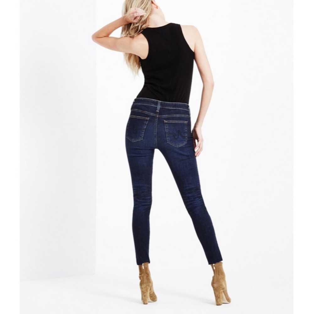 AG Adriano Goldschmied the Farrah high rise skinny crop dark wash size 26 - Picture 3 of 9